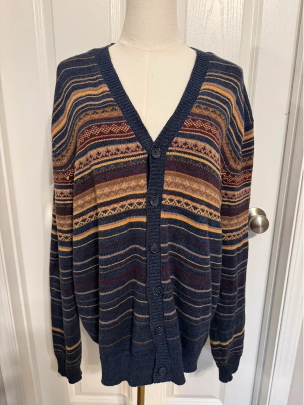 Argyleculture by Russell Simmons Button-up Cardigan, Size L